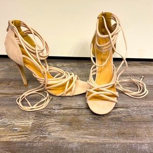 Strappy heeled sandals from boohoo size 10 in women